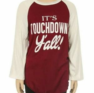 It's Touchdown Y'all Raglan Maroon/White